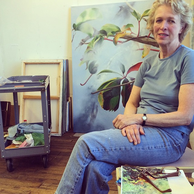Joan Baldwin in her Waltham Mills Studio.