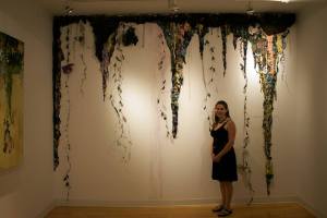 Sarah with her installation at Kingston Gallery. 